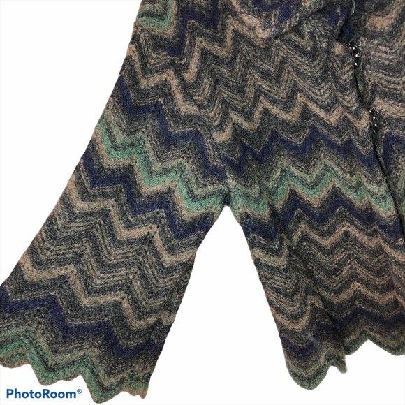 aldo martin's SPAIN ALPACA Chevron stripe designer luxurious  light ponc… - Picture 4 of 4